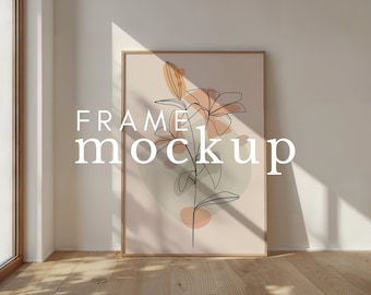 Frame Mockup Art Poster Print Vertical Frame Custom Wall Color DIN A Frame Photoshop Photopea Minimal Natural Mockup Aesthetic PSD Template