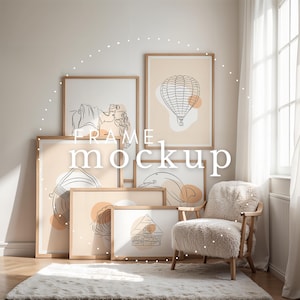 Frame Mockup Gallery Wall Mockup Multiple Frames Mockup Gallery Exhibition Close Up Frame Poster Mockup Artwork Photoshop Photopea Mockup