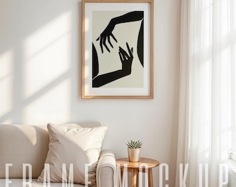 Vertical Frame Mockup Art Poster Prints Cozy Elegant Interior Mockup Photoshop Photopea Mock Up Frame DIN A Frame Portret Mockup Template