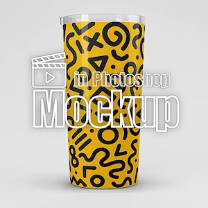 20オンス テーパード タンブラー ビデオ モックアップ、回転タンブラー モックアップ、タンブラー アニメーション モックアップ、360 度シームレス ビデオ