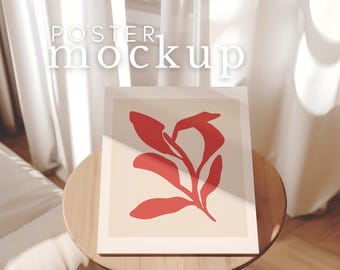 Poster Mockup FlatLay Poster Mock Up Vertical Portret Poster Close Up Detail View Mockup ISO DIN A Smart Object Photoshop Mockup Photopea