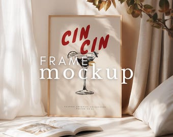 Vertical Frame Mockup Art Poster Prints Cozy Elegant Interior Mockup Photoshop Photopea Mock Up Frame DIN A Frame Portret Mockup Template