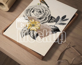Poster Frame Mockup Video Close Up Detail Mock Up Flat Lay Frame Video Mockup Wood Frame Vertical Frame Mockup Photoshop DIN A Frame Mockup