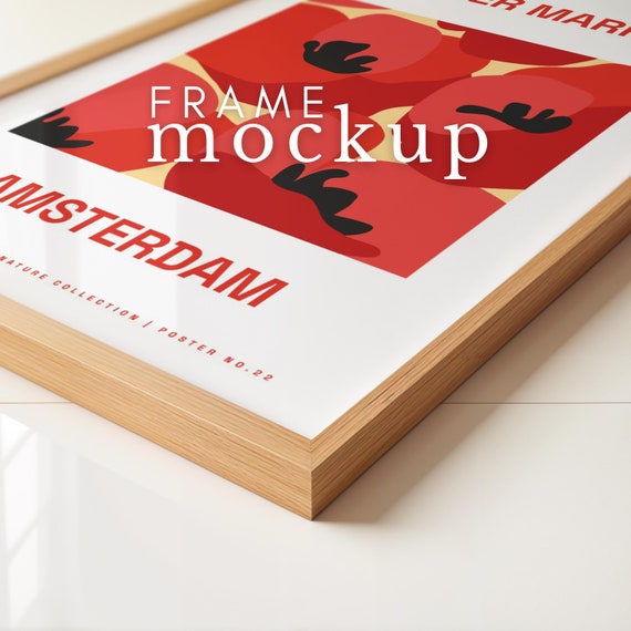 Vertical Frame Mockup Close Up Art Poster Prints Flat Lay Detail View Vertical Horizontal Mockup DIN A Photoshop PSD Photopea Frame Mockup