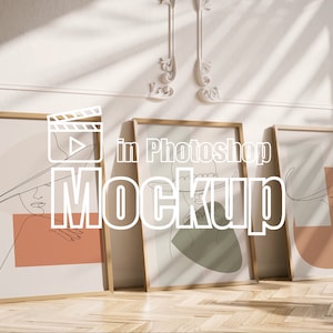 Video Frame Mockup | Animated Frame Mockup | Photoshop Vertical Frame Mockup | Three Frames Video Mockup DIN A Frame |  Seamless Loop Video