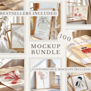Mockup Bundle Rahmen Poster Mockup Vertikal Rahmen Mockup Horizontal Flat Lay Detail Ansicht MockUp Photoshop DIN A ISO Template Bundle