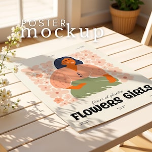 Vertikales Poster Mockup aufgerolltes Poster Flat Lay Mockup Detailansicht Vertikales Mockup ISO PSD Smart Objekt Photoshop Photopia Portret MockUp