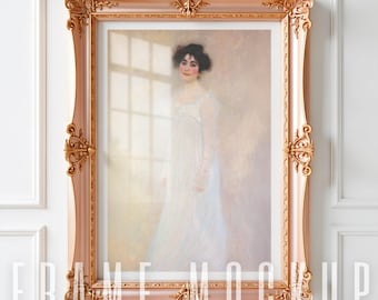 Frame Mockup Vertical Minimal Interior Gold Frame Mockup Wall Art Poster Print DIN A Portret Picture Mockup Photoshop Photo Frame Mockup