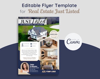 Just Listed Real Estate Flyer | Just Listed Flyer Template | Real Estate Social Media | Realtor Flyer | Open House Flyer