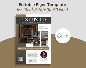 Just Listed Real Estate Flyer | Just Listed Flyer Template | Real Estate Social Media | Realtor Flyer | Open House Flyer
