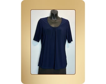 Blusa azul marino pequeña – Top elástico hecho en Canadá