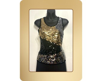 Blusa de noche con detalles de lentejuelas, talla grande