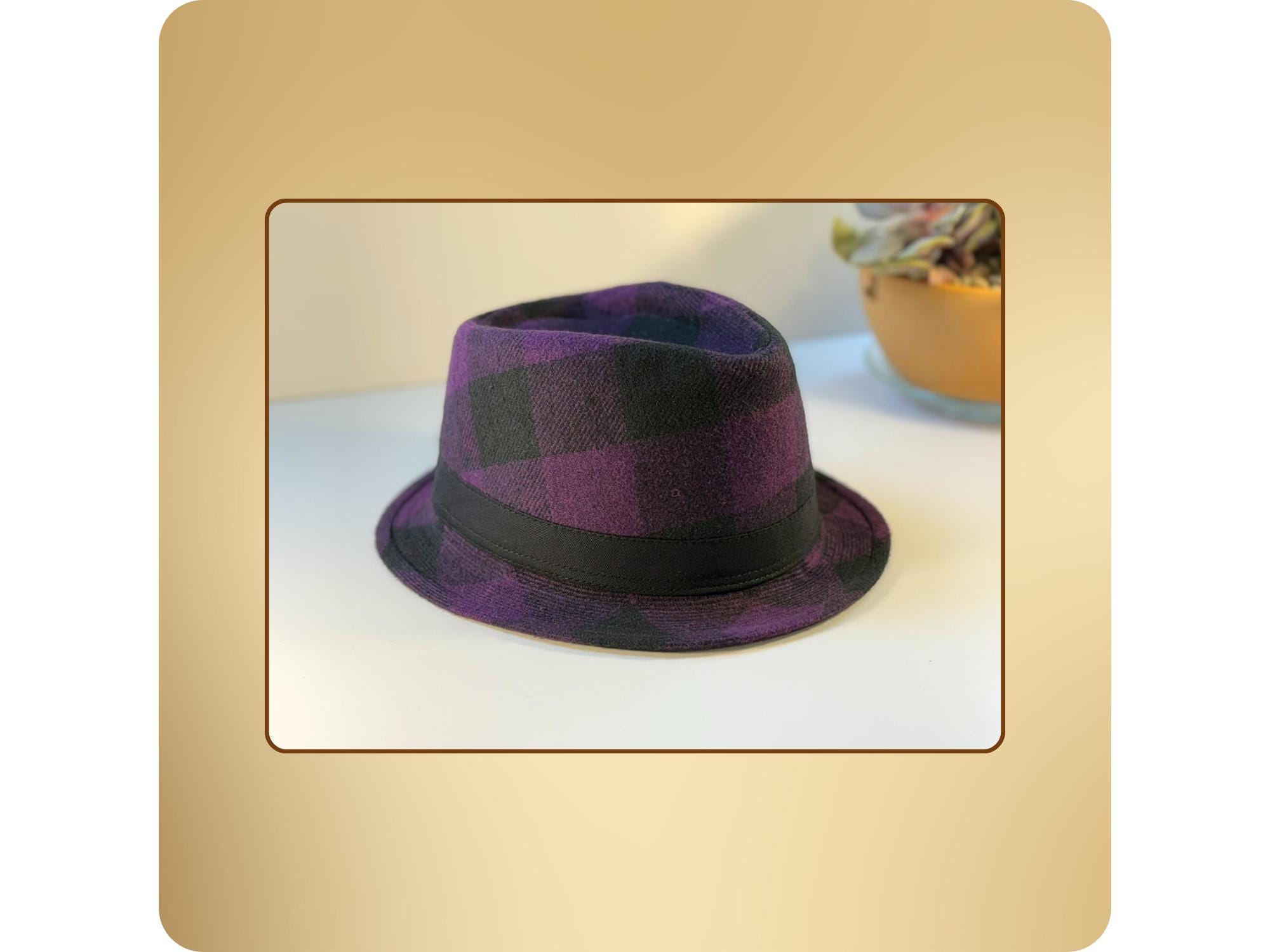 Purple Plaid Fedora - Etsy display picture 1