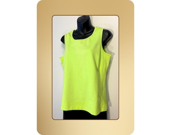Top de verano de algodón verde lima, talla mediana, fabricado en Canadá