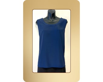 Blusa azul sin mangas 12 – Blusa elástica informal