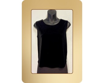 Blusa negra sin mangas tallas S-XL – Blusa elástica hecha en Canadá