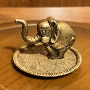 Boho Elephant Ring Dish | Silver-Plated Jewelry Holder | Cute Trinket Tray Gift | Mini Catchall Dish for Rings, Coins, or Keys