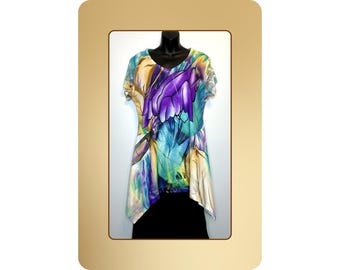 Blusa con estampado bohemio colorido y arte abstracto mediano