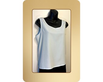 Blusa sin mangas azul marfil 14 – Blusa de verano