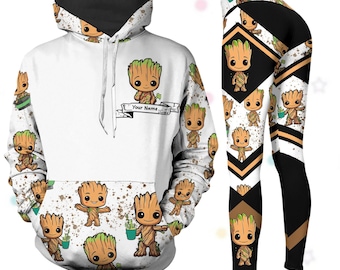 Personalized Groot Hoodie Legging, I Am Groot Shirt, Star Wars Costume Shirt, Guardians Of Galaxy Tee, Workout Legging, Gift For Fan