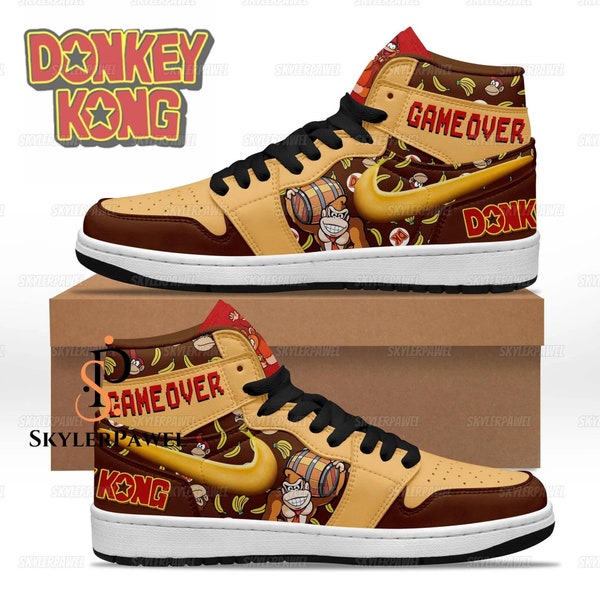 Donkey Kong Sneakers, Donkey Kong Shoes, Donkey Kong Gift, Donkey Kong Sandals, Donkey Kong Shoes Sandals, Gift For Family