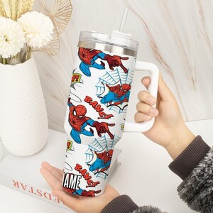 Personalized Spider-Man Tumbler 40oz, The Amazing Spider Tumbler, Marvel Avengers Team Tumbler, Funny Superhero Tumbler Cup For Fans