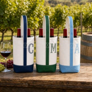 Personalized Canvas Wine Tote, Custom Wine Tote, Bachelorette Gifts, Groomsman Gifts, Hostess Gift