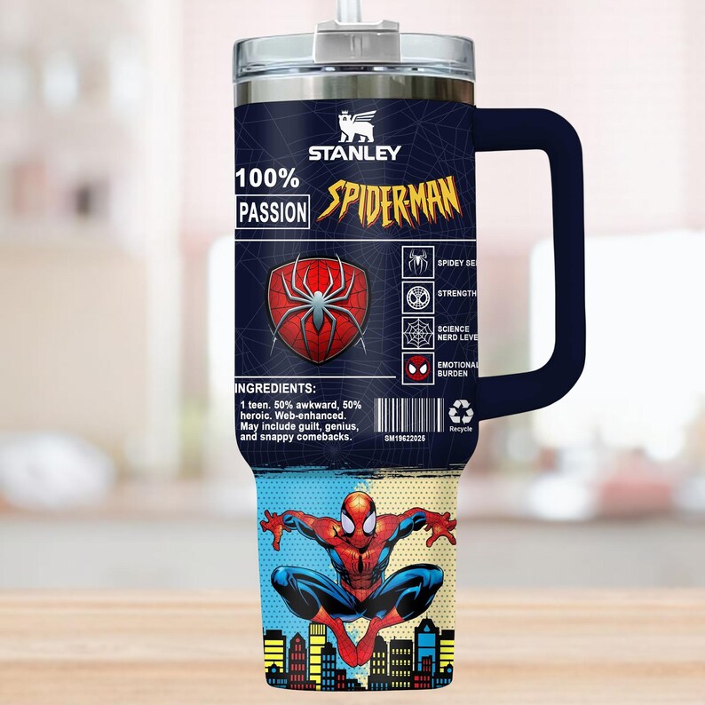 Personalized Spider-man Tumbler 40oz, Marvel Comic Insulated Tumbler, Marvel Avengers Team Tumbler, Funny Superhero Tumbler Cup