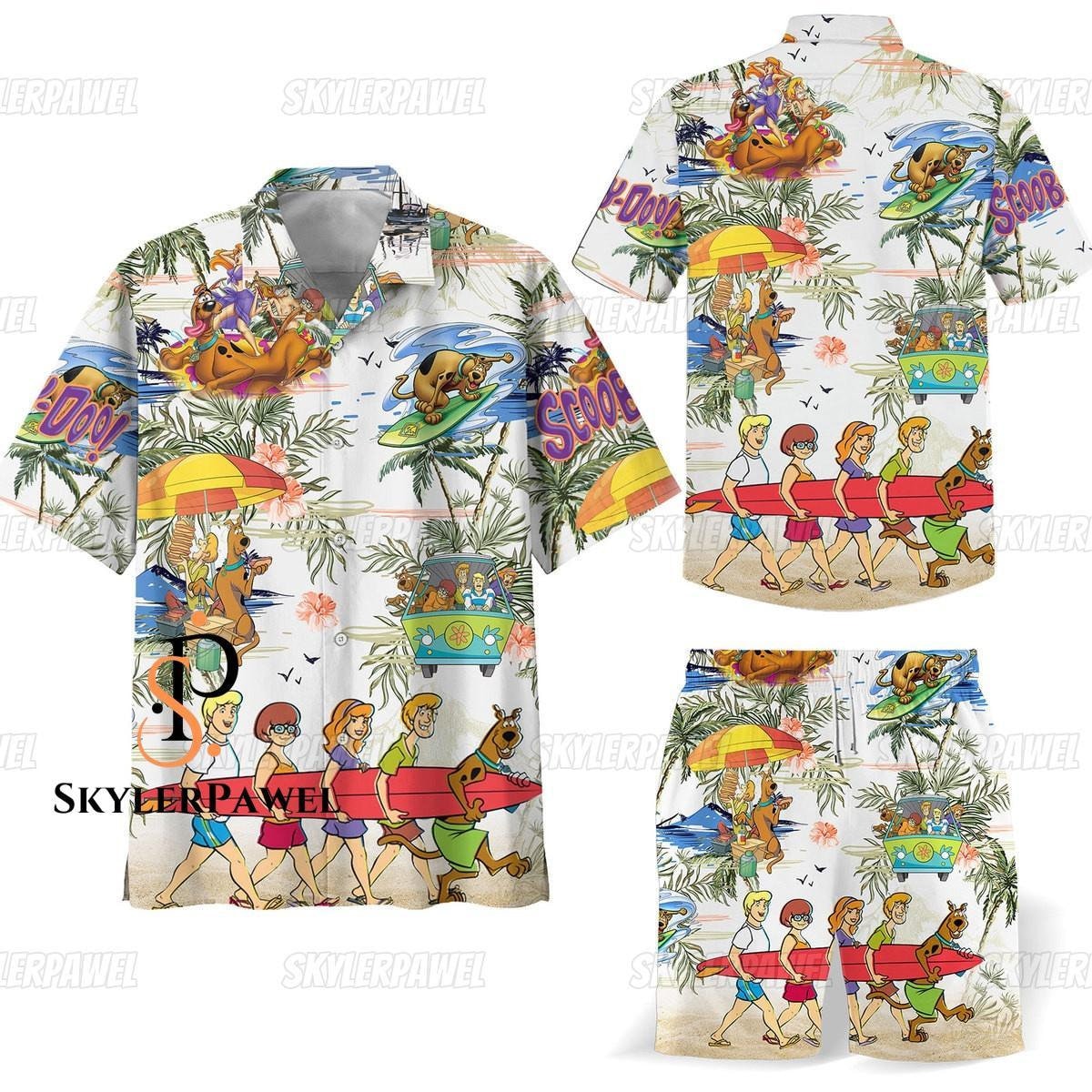 Scooby Doo Hawaiian Shirt And Shorts Set