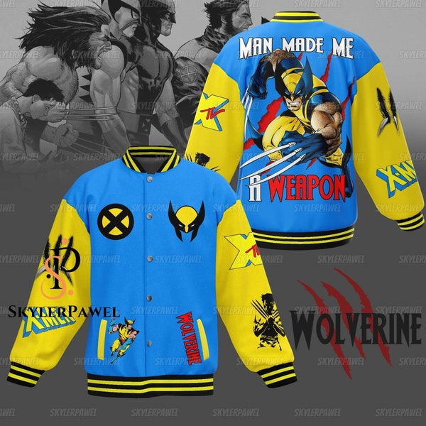 Wolverine Baseball Jacket, Wolverine Jacket, Wolverine Jacket Men, Superhero Baseball Jacket, Superhero Jacket, Man Made Me A Weapon