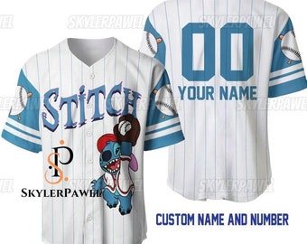 Maillot de baseball Stitch, Chemise Jersey Stitch, Maillot de baseball personnalisé, Chemise Stitch, Chemise Ohana Means Family, Chemise Jersey Disney