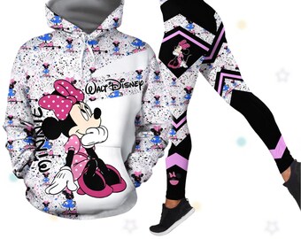Sudadera con capucha y leggings de Minnie, camiseta de viaje a Disney, leggings de ratón adorables, camiseta de disfraz de Magic Kingdom, camiseta 3D de Minnie, regalo para novia