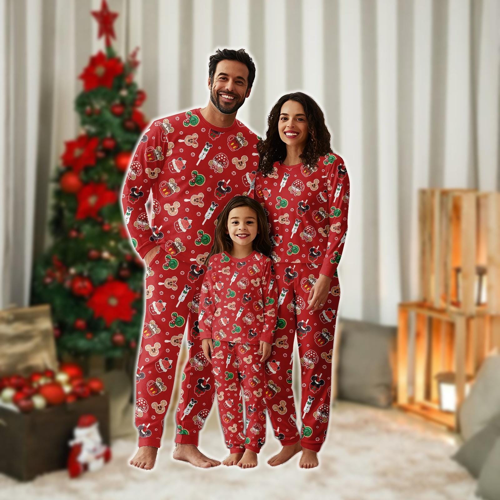 Discover Mickey Mouse Christmas Family Pajama Set, Gingerbread Holiday Sleepwear