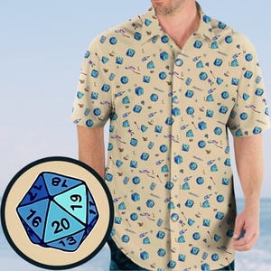 Dnd Button Shirt, Dungeons And Dragons Shirt, Dungeons And Dragons Hawaiian Shirt, Dnd Shirt, Dice Shirt, Dungeons And Dragon Gift