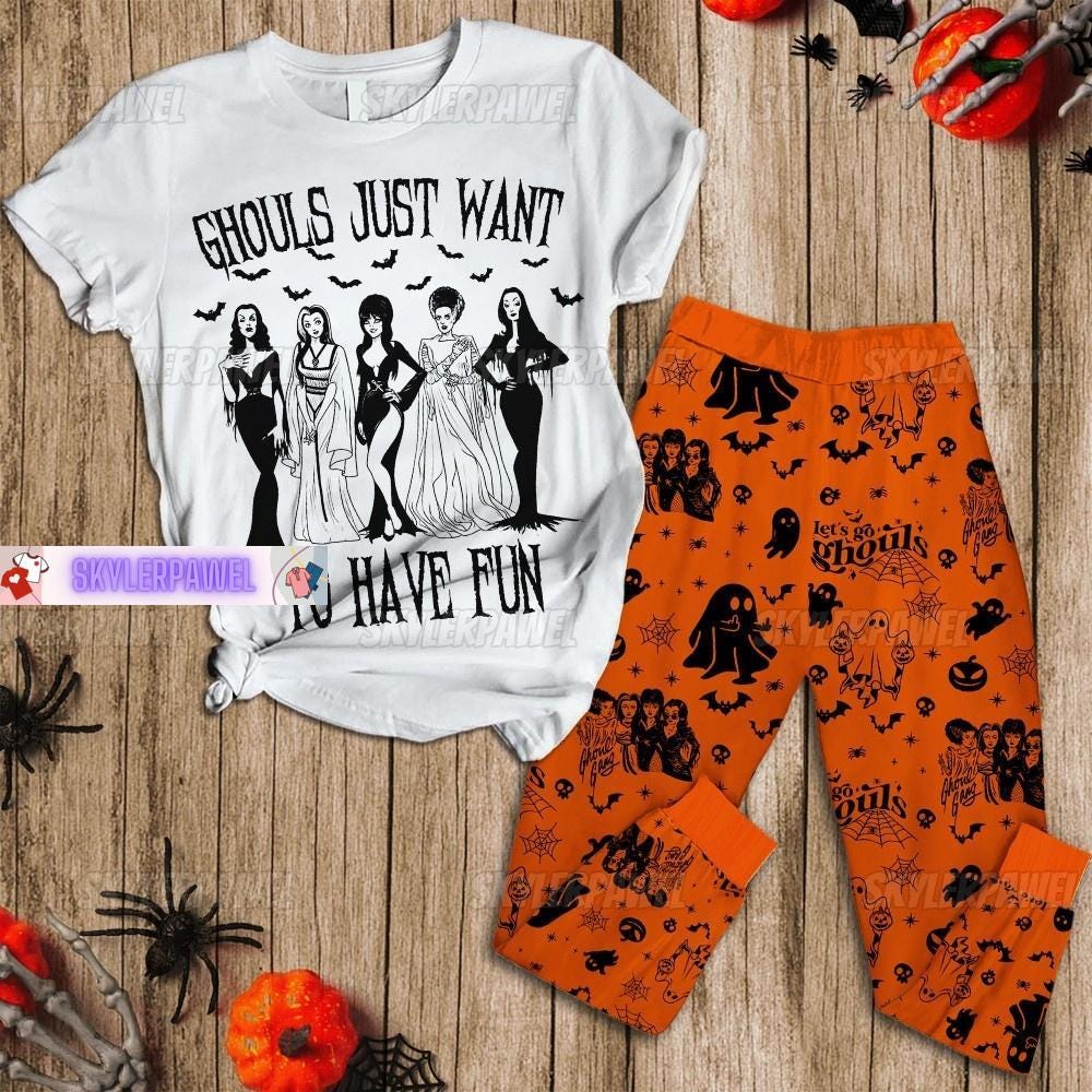 Discover Halloween Morticia Munster Elvira Vampira T-shirt Pajama Set, Queen Of Horror Shorts, Queen Of Horror Shirt, Vampira Pajamas Pants, Halloween Pajamas