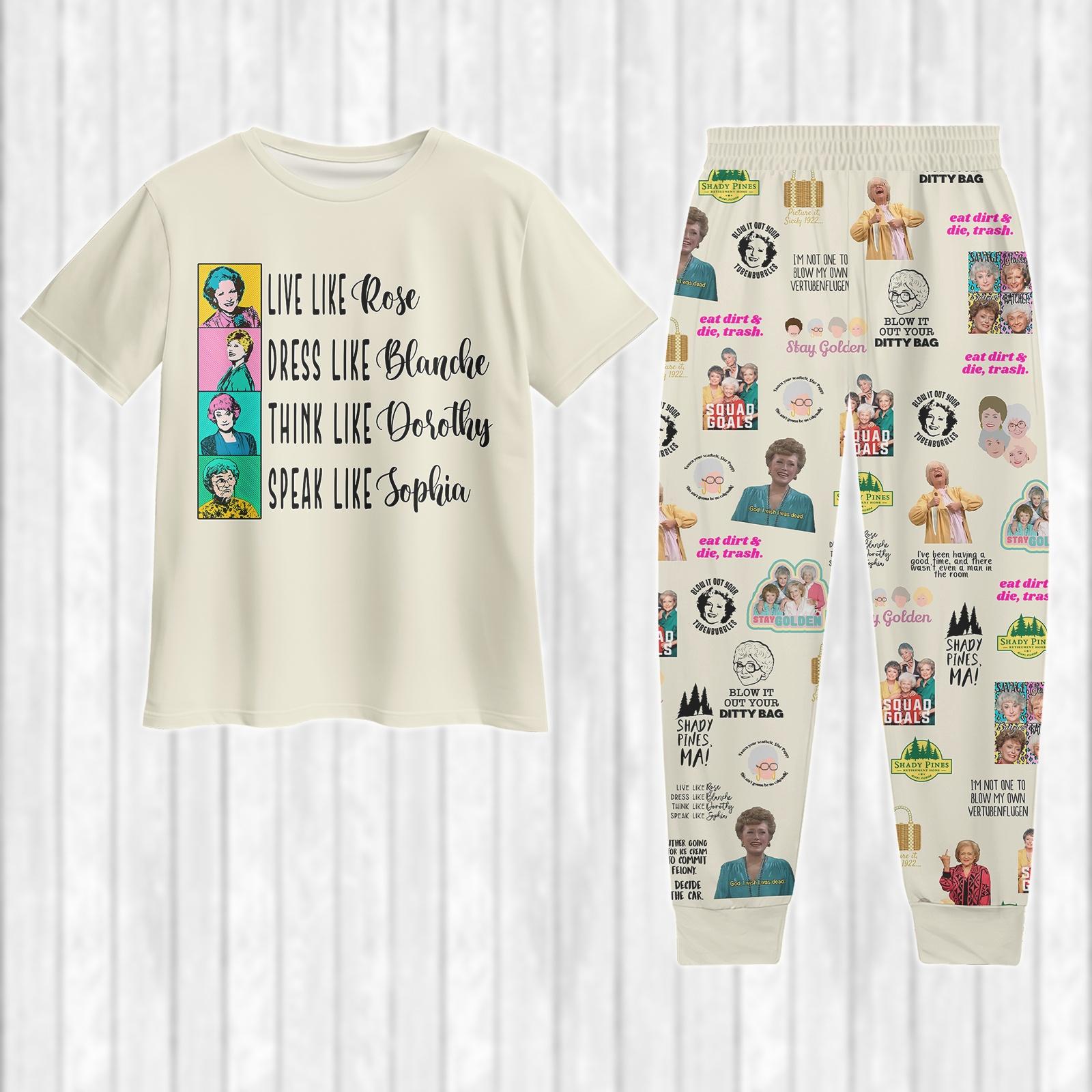 Discover The Stay Golden Pajamas Set, Funny TV Show Tshirt And Pants, Friends Movie Shirt, Stay Golden Shorts Women, Stay Golden Fan Gifts