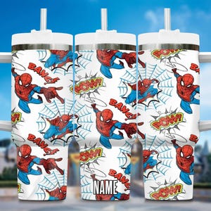Personalized Spider-Man Tumbler 40oz, The Amazing Spider Tumbler, Marvel Avengers Team Tumbler, Funny Superhero Tumbler Cup For Fans