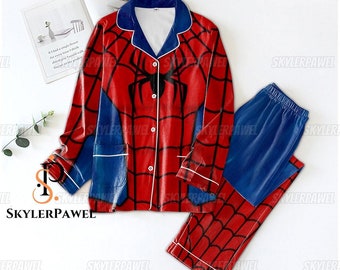 Halloween Spiderman Pajamas Set, Spiderman Shirt, Spiderman Gift, Spiderman Pajamas, Superhero Pajamas, Holiday Pajamas, Midnight Shirt