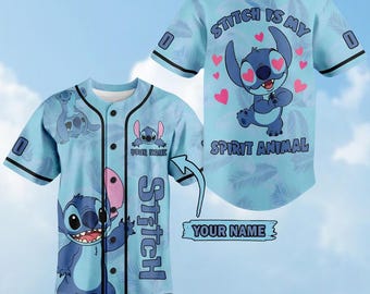 Personalized Stitch Baseball Jersey, Disney Jersey Shirt, Ohana Tee Shirt, Lilo And Stitch Shirt, Disney Trip Shirt, Gift For Fan