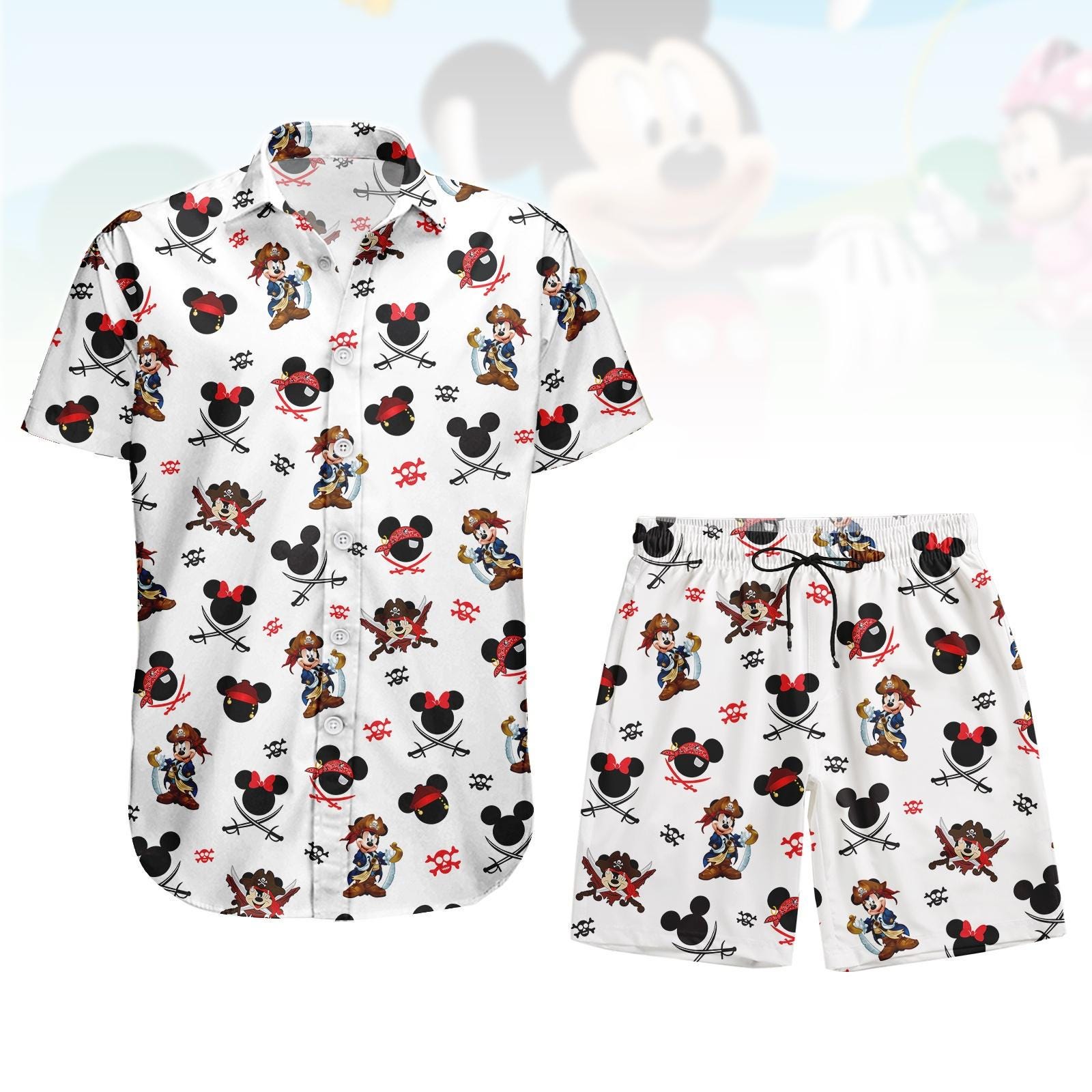 Discover Mickey Pirate 2026 Hawaiian Shirt, Disney Pirater Button Shirt, Shorts Men, WDW Family Trip 2026 Vacation Shirt, Summer Outfit