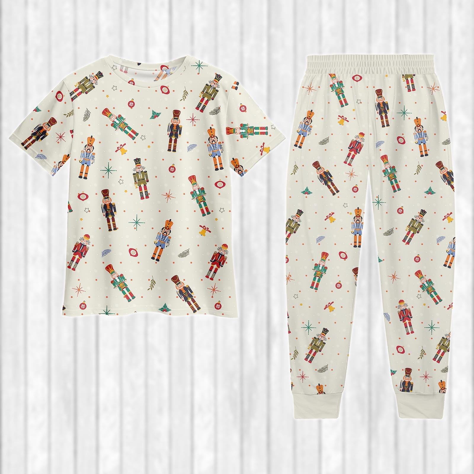 Discover Nutcracker Christmas Shirt Pants, Merry Xmas Women Pajamas Set, Nutcracker Soldier Holiday Pajamas, Festive Midnight Set For Xmas