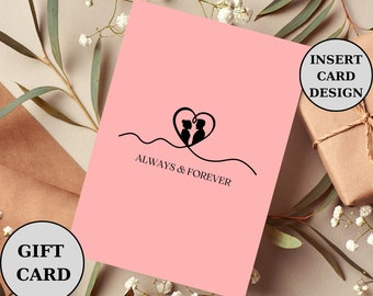 Pink lover digital card for her&him, Valentines printable gift card for girlfriend or boyfriend, digital pink and black love card