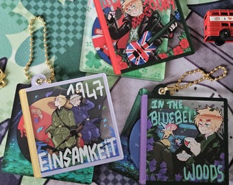 Llavero con CD de la canción Hetalia - Inglaterra - Alemania - EE. UU. - Francia
