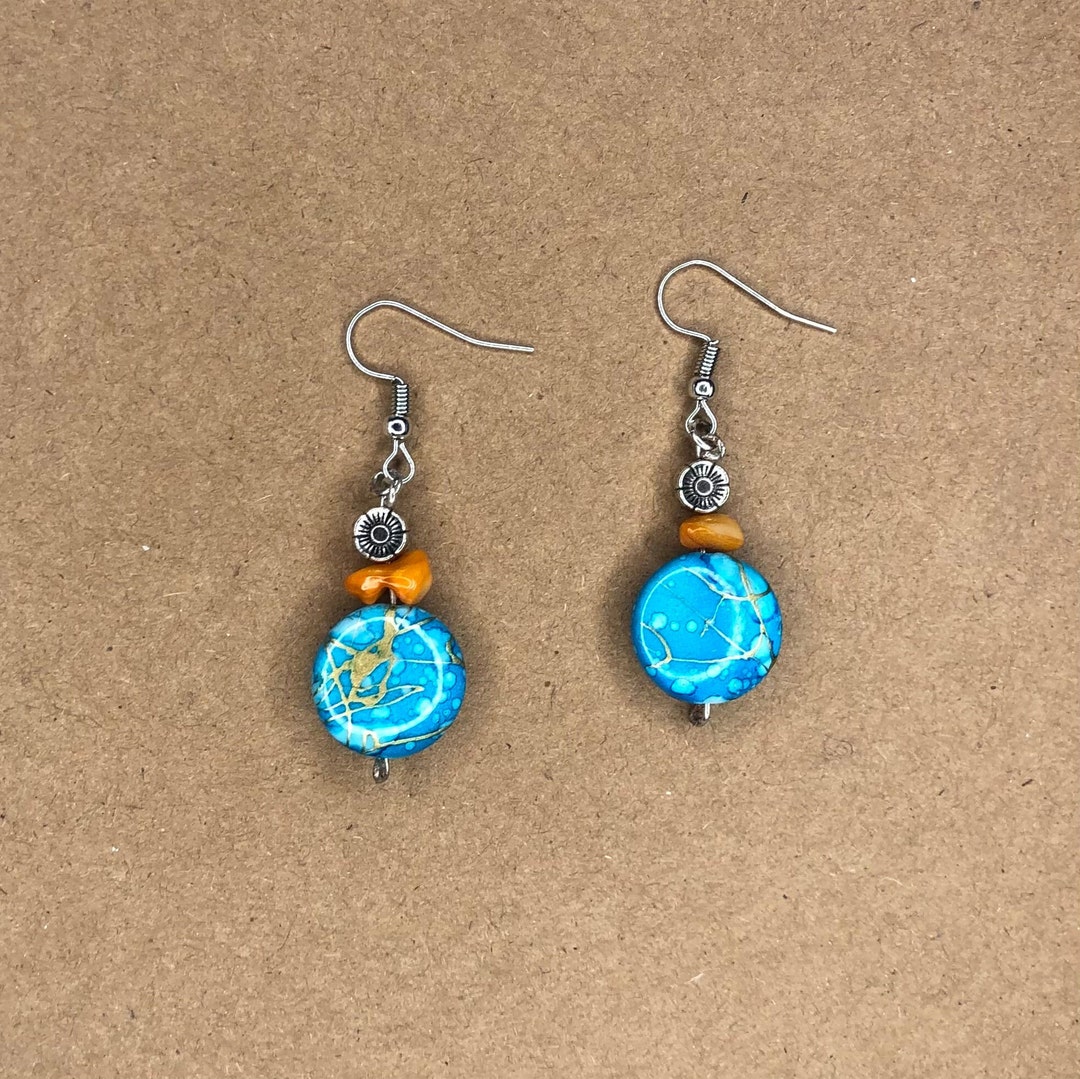 Crystal Bead Drop Earrings Etsy UK