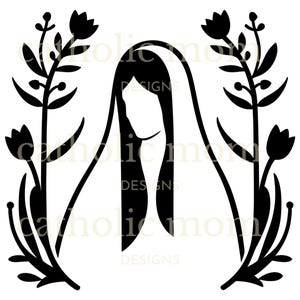 La Vergine Maria svg png clip art, Nostra Signora di Guadalupe clipart, Cricut SVG cattolico, Regina del cielo cattolica download digitale