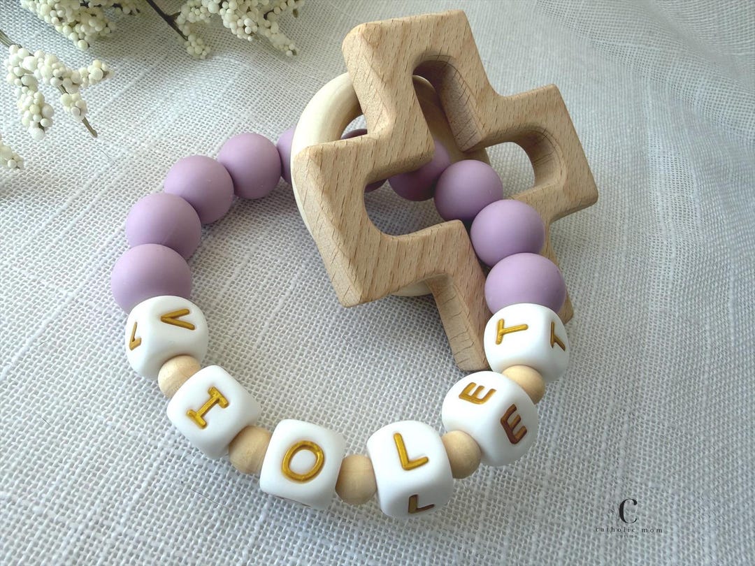 Baptism Gift: Personalized Silicone Rosary for Boys, Girls, Christening ...