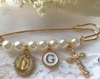 Catholic Baptism Keepsake Pin | Gold Christening Pin Personalized | Baby Baptism Gift Girl