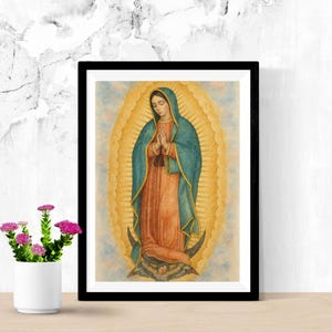 Our Lady of Guadalupe Watercolor Printable | Catholic Wall Art | Virgen de Guadalupe Print | Marian Home Decor | Digital Download