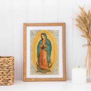 Our Lady of Guadalupe Watercolor Printable | Catholic Wall Art | Virgen de Guadalupe Print | Marian Home Decor | Digital Download