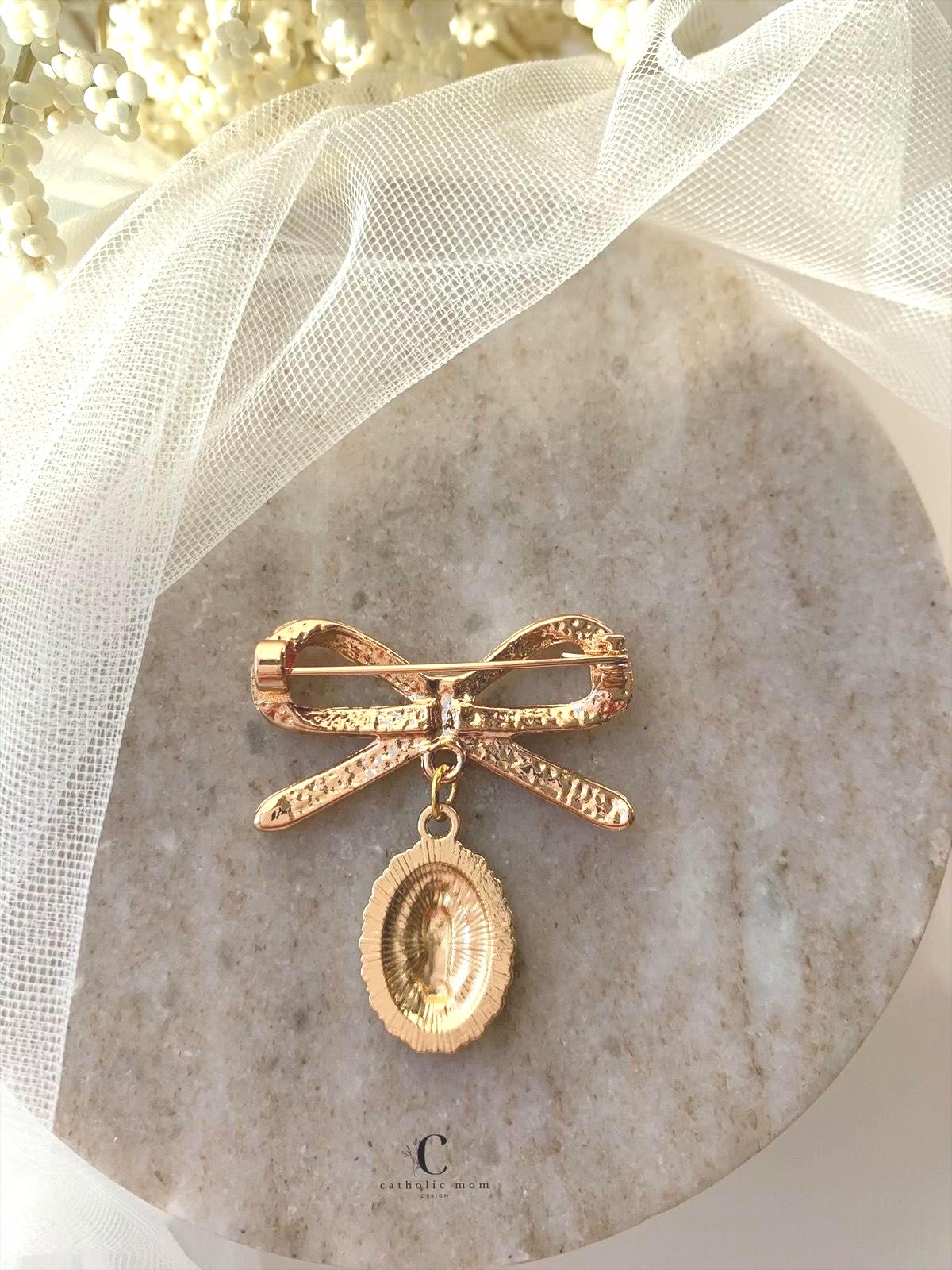 Personalized Catholic Baptism Pin Baby Gift, Initial Brooch for ...